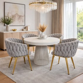 Étkezőszék, szürkésbarna Taupe Velvet szövet/gold króm arany, DEILA