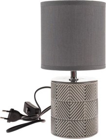 Szürke asztali lámpa textil búrával (magasság 27 cm) – Dakls