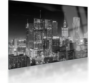 Üveg kép - Fekete-fehér New York (70x50 cm)