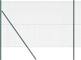 vidaXL Kerítésoszlop Zöld 10 x 1,6 m (12 x 12 mm háló) Acél és PVC