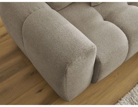 Bézs zsenília kinyitható-tárolóhelyes sarokkanapé (jobb oldali-heverő résszel) Roxelane – Bobochic Paris