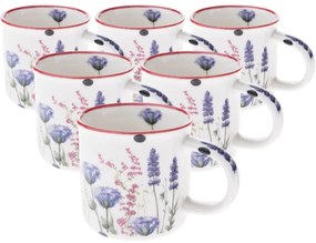 6 darab porcelán bögre nyári rét 230 ml, lila