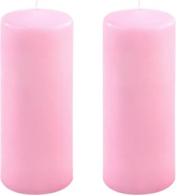 Gyertya készlet 20 cm Ø 7,5 cm 2 db rózsaszín