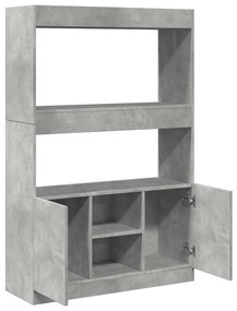 betonszürke szerelt fa magasszekrény 92 x 33 x 140 cm