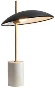 ITALUX VILAI arany színű állvánnyal és márványmintás talppal asztali lámpa fekete, 3000K melegfehér, beépített LED, 400 lm, IT-TB-203342-1-BL