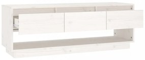 fehér tömör fenyőfa TV-szekrény 110,5x34x40 cm