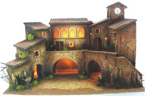 Karácsonyi Betlehem Kúttal Teljes Világítás Dekoráció 60x40x40 CM