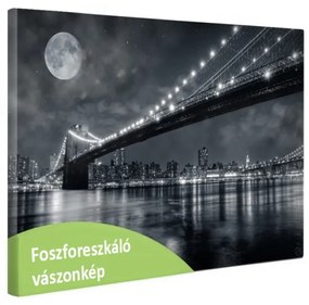 Foszforeszkáló vászonkép Brooklyn Bridge, 60x40 cm