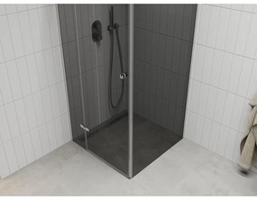 Mexen Roma zuhanykabin 80x80cm, 6mm üveg, króm profil-szürke üveg, 854-080-080-01-40