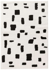 Shaggy rug Louise Black/White 140x200 cm