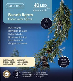 Zsinóros lámpa kicsi micro 40 Led meleg fehér fénysugár