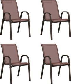 vidaXL 4 db barna textilén rakásolható kerti szék
