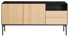 Fekete alacsony komód tölgyfa dekorral 180x89 cm Edge by Hammel - Hammel Furniture