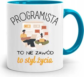 A Programozó Kék Bögre Egy Életstílus Ajándék fényképes nyomtatással