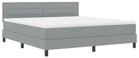 Boxspring ágy matraccal, világosszürke, 180x200 cm, szövet