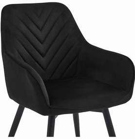 NANA360 VELVET fekete forgó étkezőszék