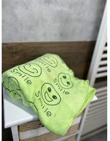 Gyorsan száradó törülköző Smiley zöld A törülközők mérete: 35x75 cm
