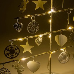 NEXOS Karácsonyi fém díszfa 25 LED meleg fehér fehér