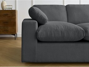 Sötétszürke kordbársony sarokkanapé Belair – Bobochic Paris