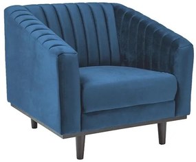 Asprey Velvet fotel, kék / fekete