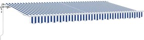 vidaXL Behúzható napellenző Kék 350 x 200 cm szövet