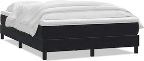 vidaXL fekete bársony rugós ágy matraccal 160x220 cm