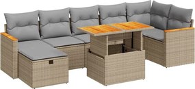 vidaXL 5 részes bézs polyrattan kerti ülőgarnitúra párnákkal