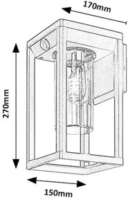 Rabalux 77086 - Kültéri fali lámpa ZERNEST 1xE27/15W/230V IP54 fekete