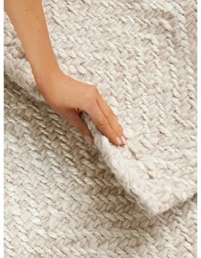 Krémszínű-elefántcsont színű kézi szövésű gyapjúkeverék futószőnyeg 80x200 cm Majoli – Elle Decoration