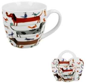 Kutyás porcelán bögre 460 ml papír díszcsomagolással Long Dogs