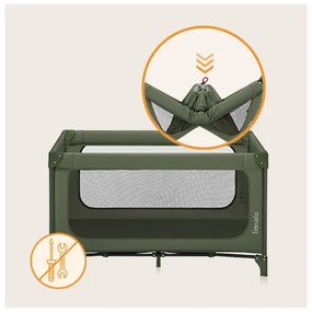 Lionelo - JASMIN EASY FOLD utazóágy, olíva zöld