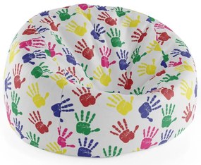 Cocoon babzsák színes kézlenyomatok, színes