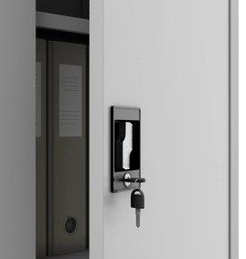 Alacsony fém irattartó szekrény BEATA, 900 x 930 x 400 mm, szürke