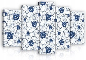 Vászonkép 100x60 moduláris triptichon tenger hullámok absztrakt tengerész stílus