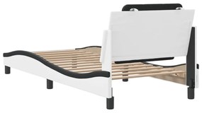 fehér és fekete műbőr ágykeret matrac nélkül Zadar 100x200 cm