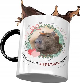 Fekete Kapibara Bögre Születésnapra Névnapra Ajándék Nyomtatott Fotóval