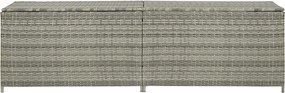 Szürke Polyrattan Kerti Tárolóláda 200 X 50 X 60 Cm