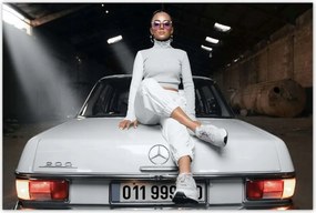 Poszterek 120x80 Fehér klasszikus Mercedes 200