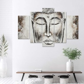 Gario Vászonkép Buddha arcképe, Buddha portréja - 5 részes Méret: 150 x 100 cm