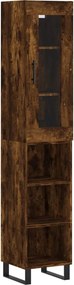 vidaXL füstös tölgy színű szerelt fa magasszekrény 34,5x34x180 cm