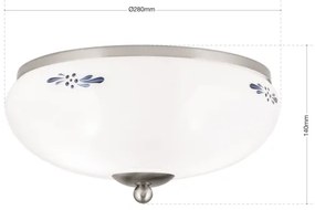 Orion DL 7-673- Mennyezeti lámpa LANDHAUS 2xE27/60W/230V átm. 28 cm mm króm/fehér