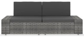 vidaXL 2 személyes szürke elemes polyrattan kanapé