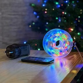 Karácsonyfa fényfüzér mikro Led 1000 többszínű 100m színtelen vezetékes távirányító RS-1020M