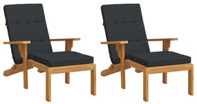 2 db fekete oxford szövet nyugágypárna