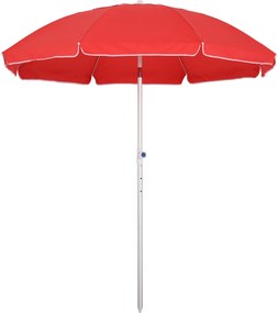 Outsunny Strand Napernyő Dőlt Oktogonos Ø 180 cm, magas sűrűségű UV-védelemmel ellátott poliészter anyag, állítható magasságú alumínium rúd, hordtáská