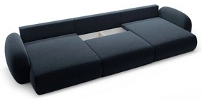Sötétkék zsenília kinyitható-tárolóhelyes (U alakú) sarokkanapé Tonale – Cosmopolitan Design