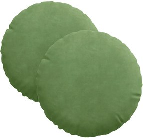 vidaXL Ülőpárnák 2 pcs Világos zöld Ø 40 x 13 cm Bársony