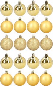 Arany karĂĄcsonyfa gömbök 4 cm mƱanyag törhetetlen 20 db-os dĂsz szett