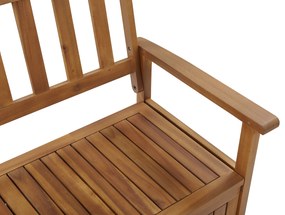 Akácfa kerti pad tárolóval 120 cm SOVANA Beliani