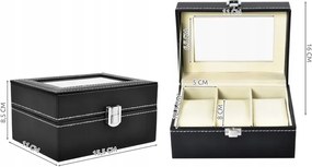3 részes óratartó doboz, fekete